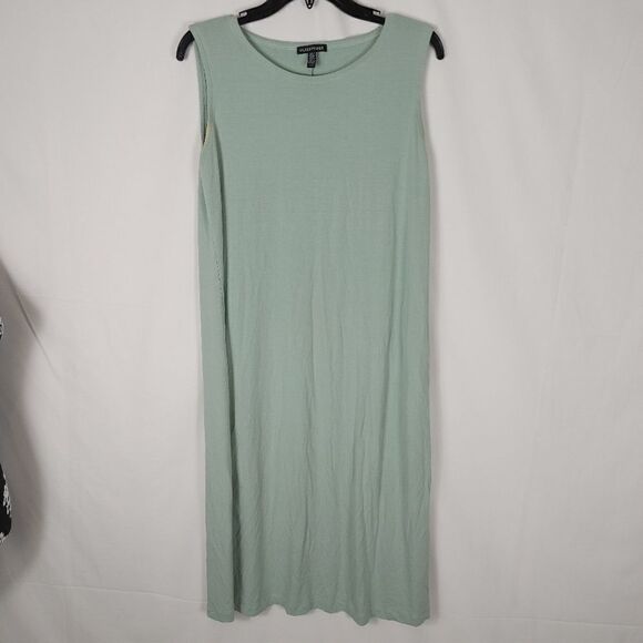 Eileen Fisher Scoop Neck Viscose Jersey Tank Dress - Picture 1 of 6